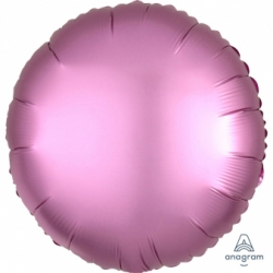 Balon foliowy satynowy okrągły Różowy 43 cm